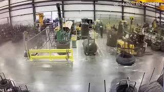 Acidente com ponte rolante e empilhadeira - NR11