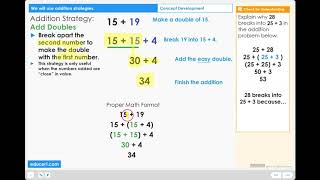 Lesson 1.1 - Addition Strategies (Add Doubles Concept Development)