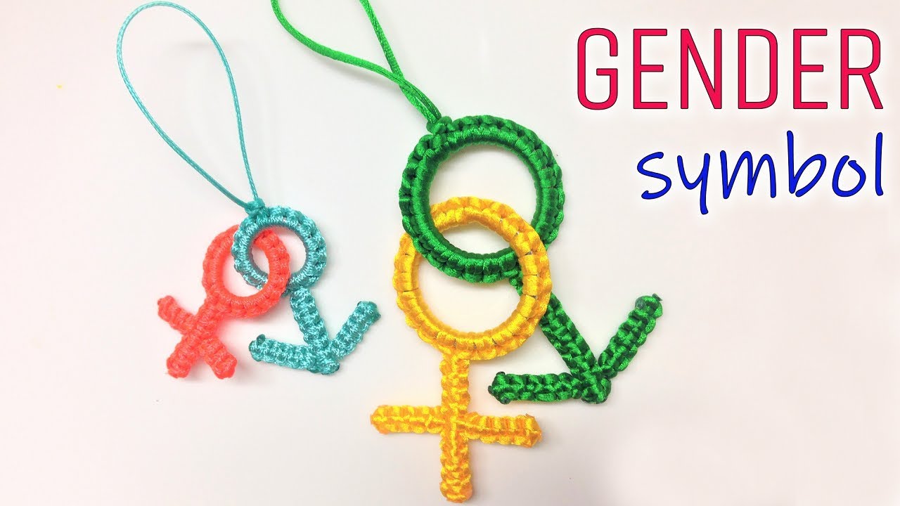 Macrame keychain tutorial: Simple gender symbol - Hướng dẫn làm móc khóa giới tính