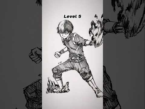 How To Draw Shoto Todoroki In Different Levels Shorts Anime Drawing