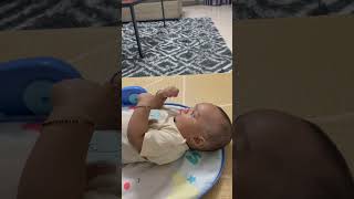 Baby exploring his hands 😍