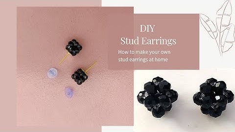 Easy & Simple Stud Earrings // Black Crystal Beads Stud Tutorial10