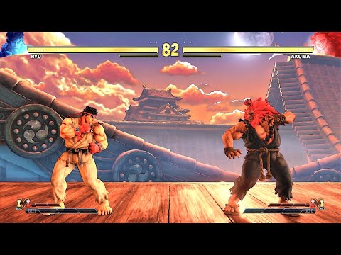 Ryu vs Akuma (Hardest AI) - Street Fighter V