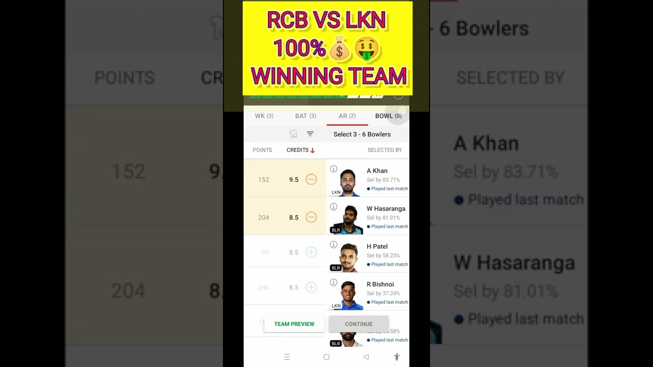 LKN vs BLR Dream11 Team | LKN vs RCB Dream11 IPL 19 Apr | LKN vs BLR Dream11 Today Match Prediction