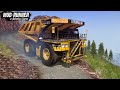 Spintires: MudRunner - CATERPILLAR Mining Dump Truck Driving On Narrow Mountain Roads