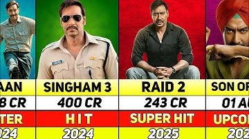 Ajay Devgan All Hit & Flop Movies List | Son Of Sardaar 2 | Raid 2 | Dhamaal 4