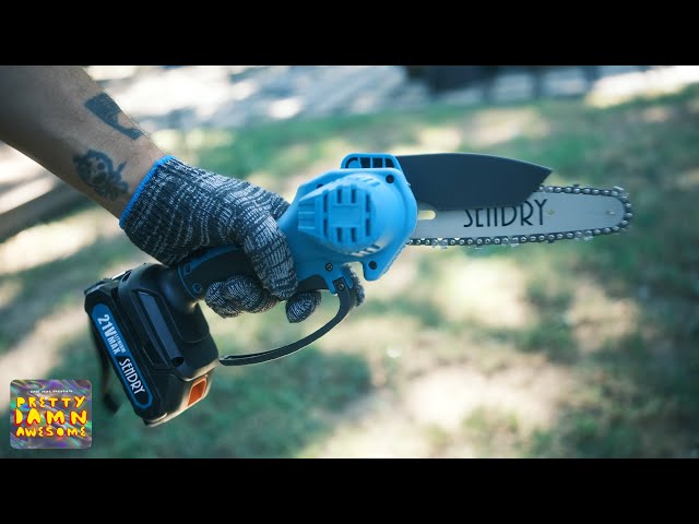 SENDRY Mini Chainsaw 6-Inch, Powerful Cordless Rechargeable Handheld Saw  Review and Demonstration 