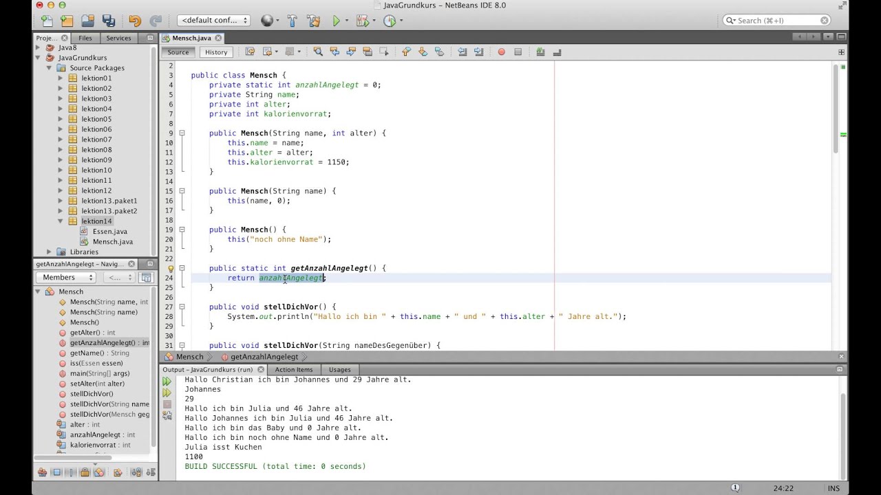 Java Tutorial - 14 - Final und Static German - YouTube