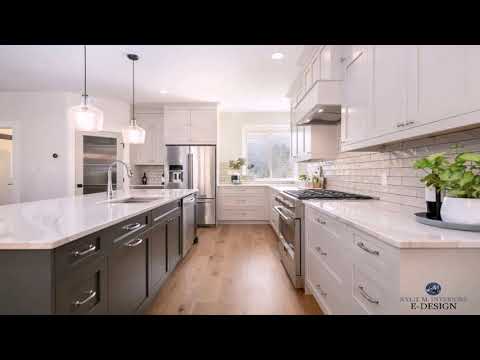 White Kitchen Cabinets With Dark Gray Island