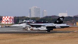 [4K] EA-18G Growler VAQ-141 Shadowhawks(NF500) - 厚木基地 2015年12月1日