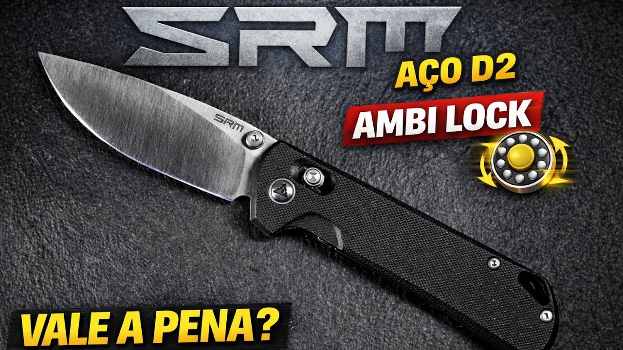 SRM 168L-GB: Canivete EDC em Aço D2, Ambi Lock e Ação Suave | Vale Cada Centavo!
