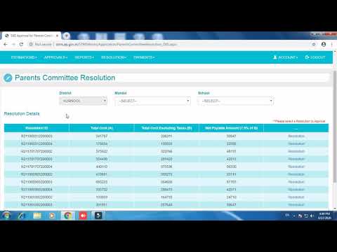 Parent Committee Resolution approval in DEE login