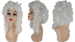 Dönem Peruğu Peruk Ankara Beyaz Renk Fiber Sentetik Bayan Peruk