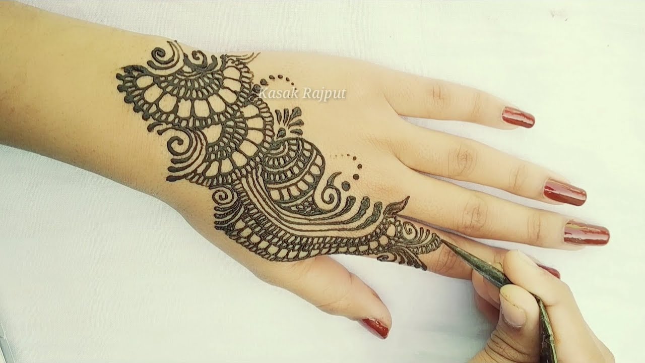 Simple Arabic Henna Mehndi Design For Back Hand Side Easy