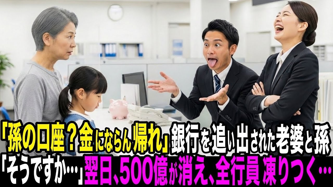 「孫の口座？金にならん帰れ」銀行を追い出されたお婆さんと孫娘。「そうですか…いいんですね？」翌日、500億円が消え、全行員が凍りつく…