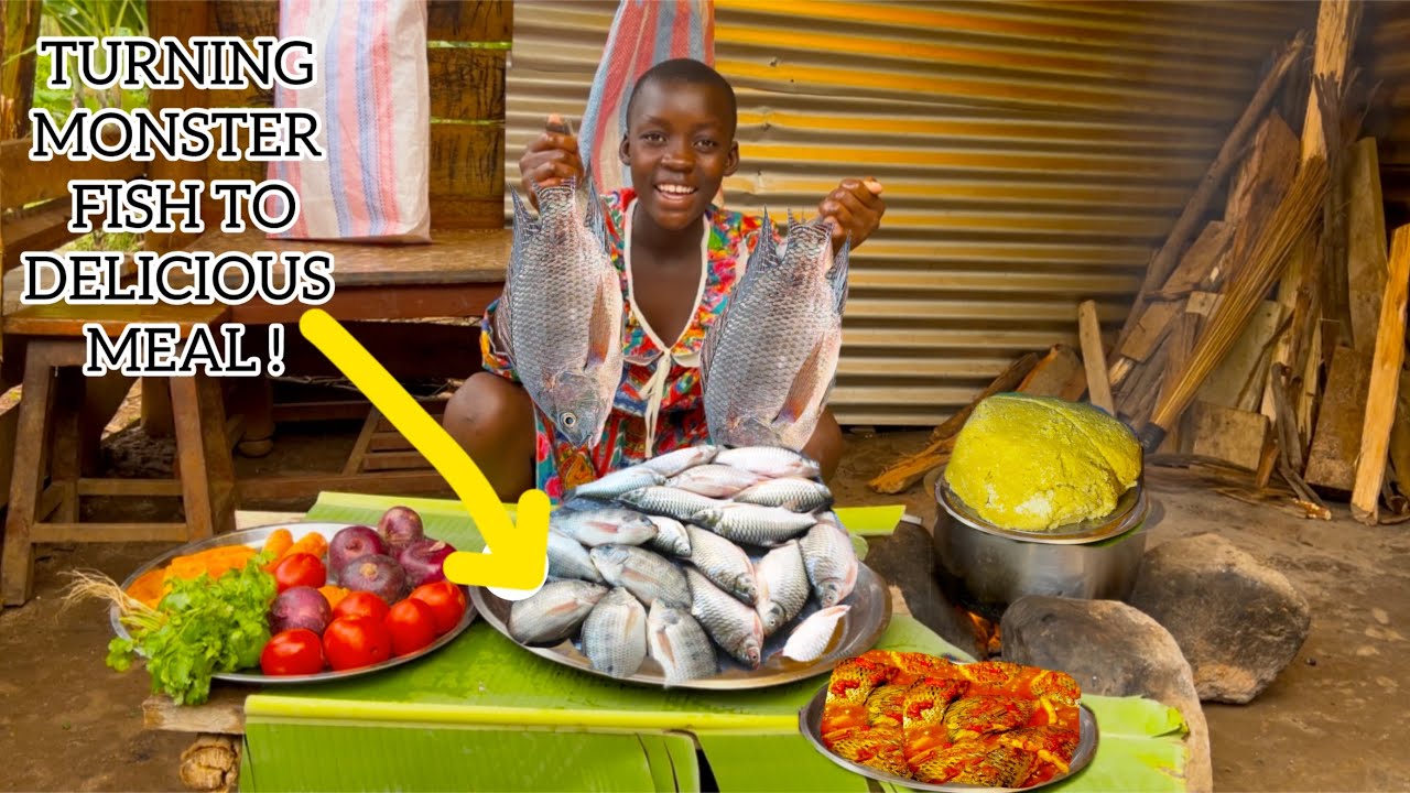 African 14 Year Old Mothering Abandoned Triplets Cooking Fish Curry And Yellow Ugali |Old Recipe!