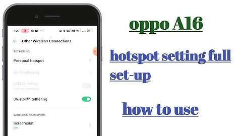 oppo A16 hotspot setting Full set-up How to use