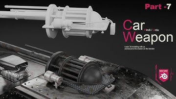 3D Car Modeling Tutorial (Part 7) | 1970 Dodge Challenger | Weapon Modeling in Blender