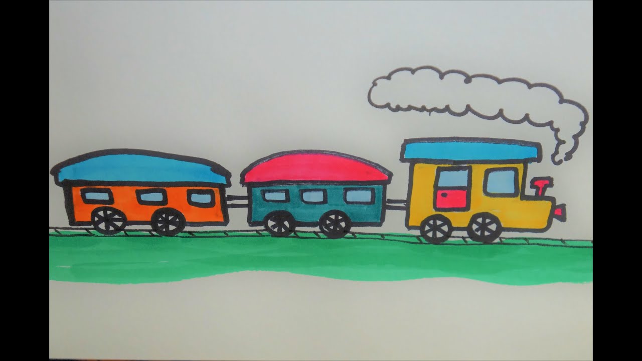 How to Draw and Color a Choo Choo Train! ?????????? ?????????? ???????????? ????????