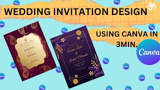 Wedding Invitation Design in 3 Minutes | Canva Tutorial |  DIY wedding invitations |