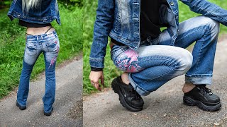 Crazy Age Pink Phoenix Jeans - Buffalo London Mule Clogs