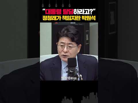 "대통령 탈당하라고?" 정청래가 책임지란 박원석