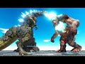 GODZILLA Fights Kong on Aircraft Carrier - Animal Revolt Battle Simulator