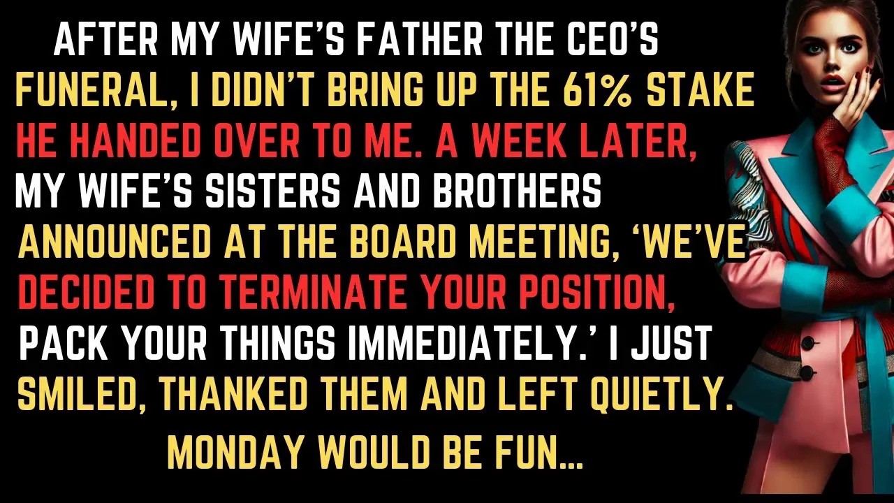 AFTER THE CEO'S FUNERAL, I DIDN'T BRING UP THE 61% STAKE HE HANDED OVER TO ME  A WEEK LATER, THE