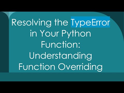 Resolving the TypeError