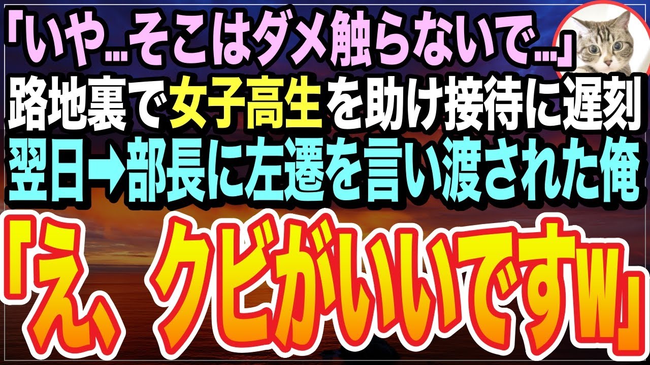【感動★総集編】「そこはダメ…触らないで！」路地裏で男性に連れ込まれている女子高生を助けて商談に大遅刻した俺。上司に左遷と降格を命じら「すいません、では辞めさせて下さいｗ」【いい話】【朗読】