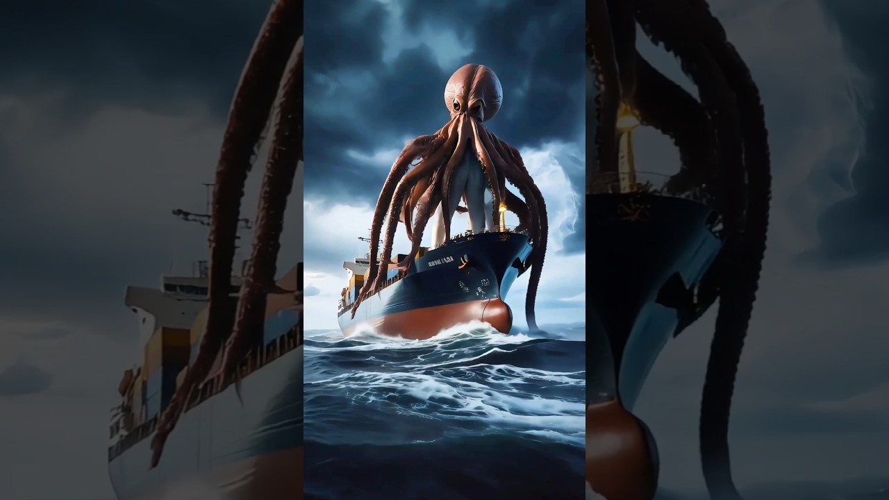 Giant Sea Monster Attacks Cargo Ship in Open Waters!