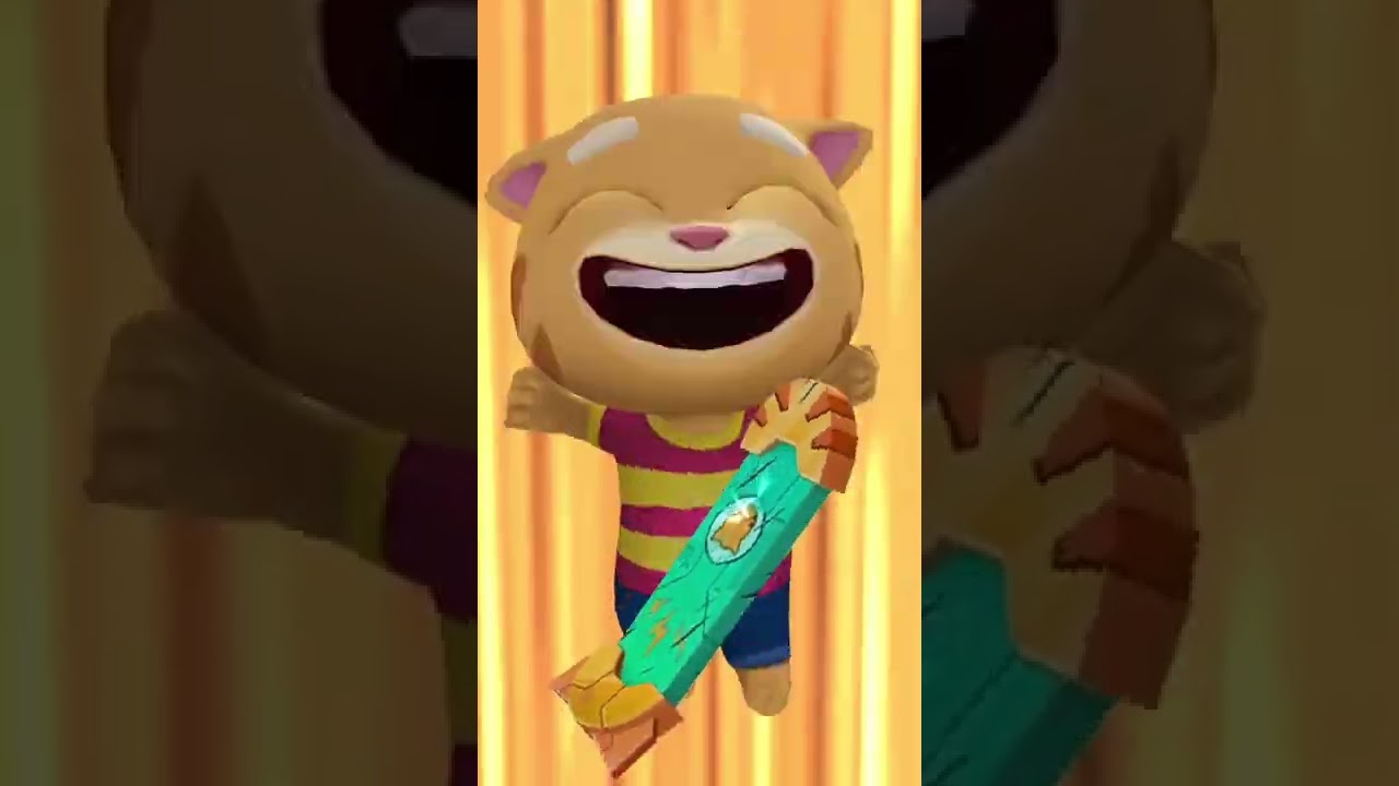 Talking Tom Hero Dash - how amazing Ginger transform into cyan hero 🦸‍♂️🛹😎