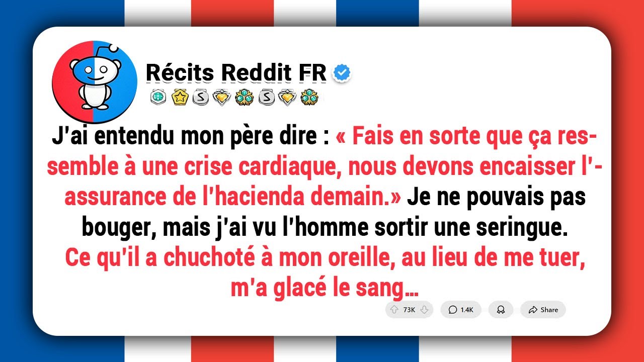 Je ne pouvais pas bouger, mais j’entendais tout. Mon père ordonnait à un homme de faire en sorte que ma mort ressemble à une crise cardiaque, pour encaisser l’assurance. Ma sœur, debout dans le...