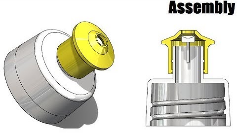 SolidWorks A Tutorial #134: Nozzle Cap Assembly (basic & advanced assembly for the mechanism)