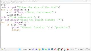 Python Programming # 7 Linear search/Sequential search