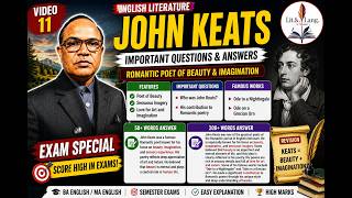 B.A. English | M.A. English | John Keats Explained in Hindi | Romantic Poetry |