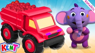 Kent el Elefante | Juega y aprende - Camioncitos de colores cargados de bolitas