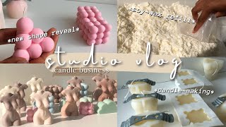 aesthetic candles studio vlog | preparing for a restock/launch, new products *reveal*, business tips