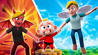 No No! Daddy Don't Leave Me  | Angel vs Devil Daddy | NEW ✨ Nursery Rhymes For Kids