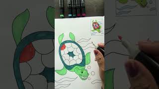 Cute Turtle Coloring 🐢🌈 | Fun Coloring for Kids #Shorts