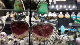 Masterpieces of a jewelry exhibition Silver jewelry Tourmalines, larimara, dioptase