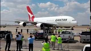 Qantas A380 landing at Dallas/Fort Worth International Airport