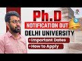 Delhi University PhD Admission Started | Delhi University New PhD Admission | Delhi University PhD