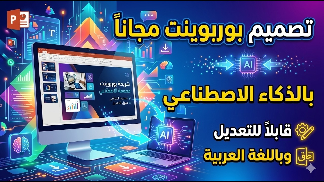 تصميم بوربوينت بالذكاء الاصطناعي مجاناً | باللغة العربية وقابل للتعديل | شرح موقع Gamma