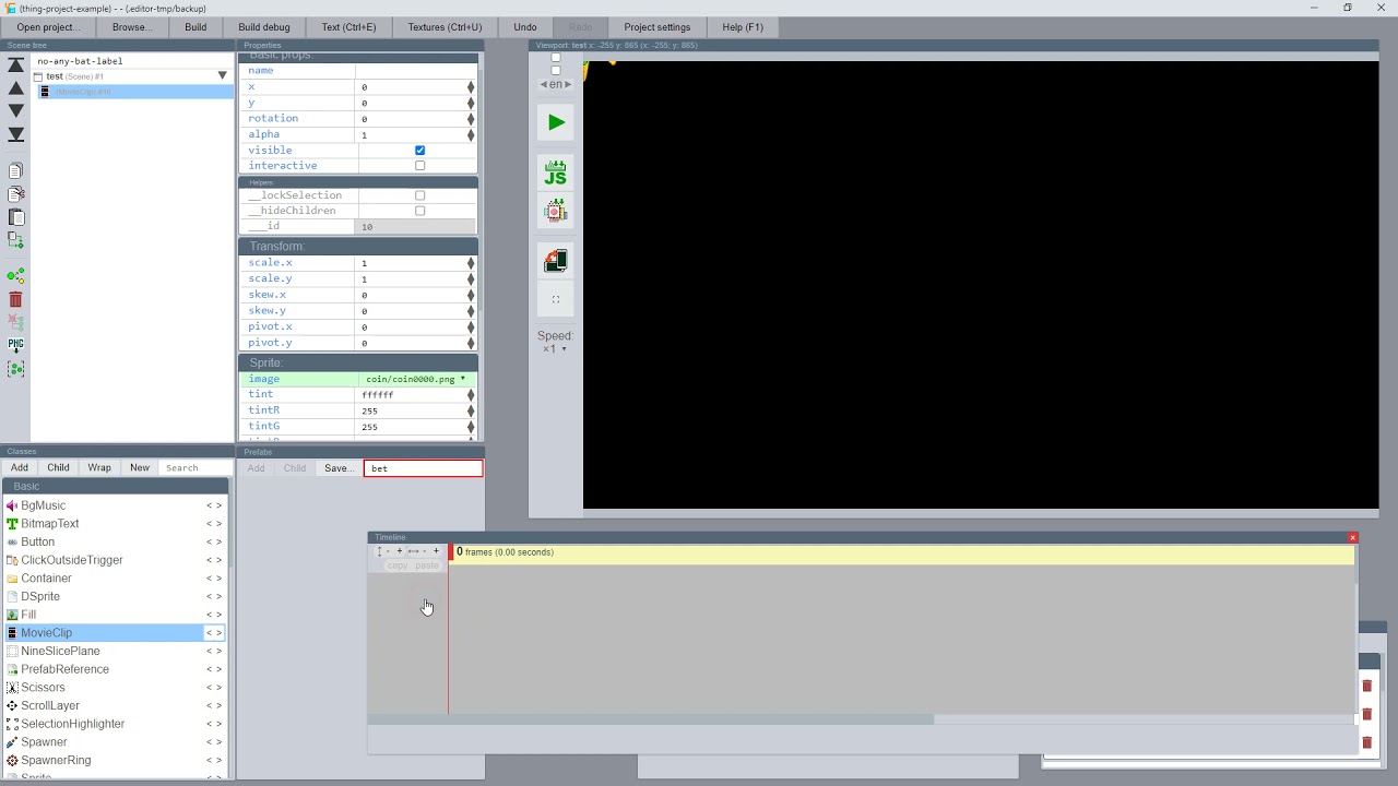 How to add animation frames in thing-editor