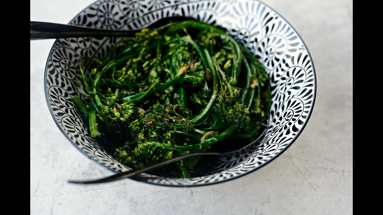 Spicy Ginger & Garlic Roasted Broccolini YouTube