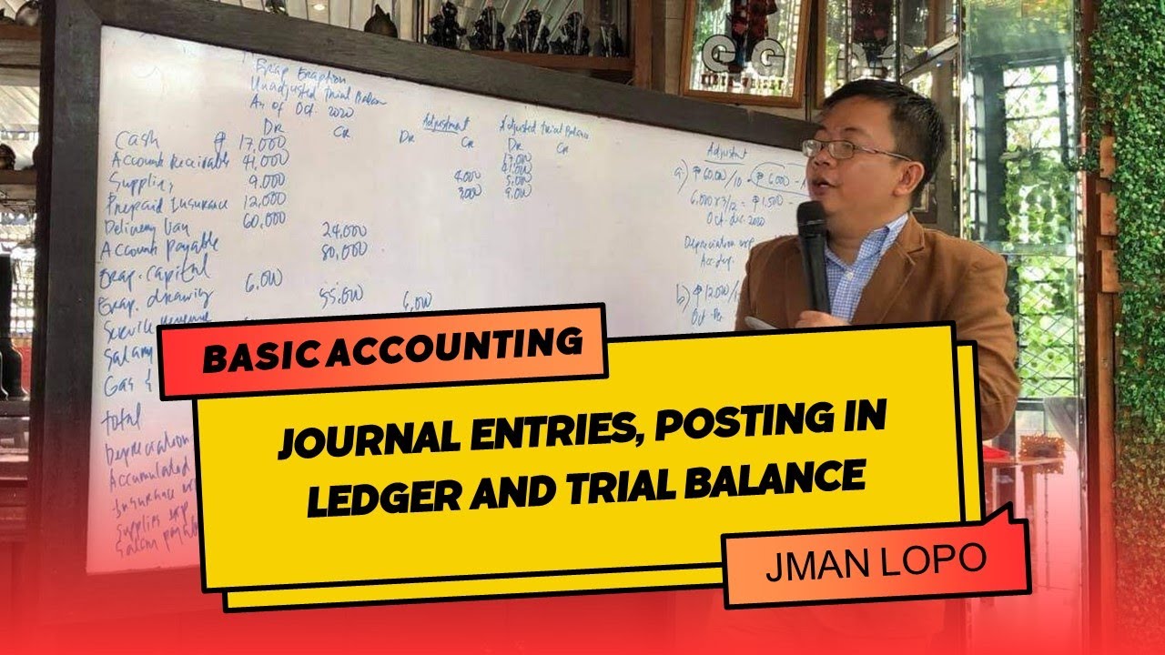 Journal Entries, Ledger and Trial Balance - YouTube