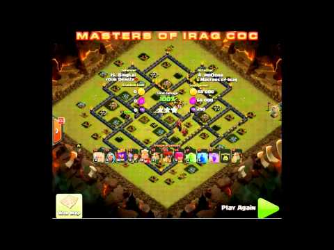 Clash of Clans War 80 !Masters of IRAQ Vs Y0UR DeMiZe! 3 stars ! Hog ! Lava raids!DRAGON
