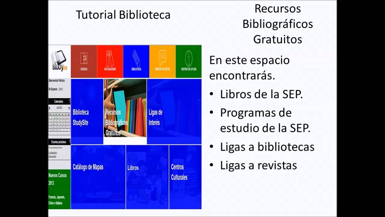 TUTORIAL SOBRE EL USO DE LA BIBLIOTECA STUDYSITE - YouTube