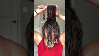 How to brush style the top section of curly hair #curlyhairroutine #curlyhairtips  #tangleteezer